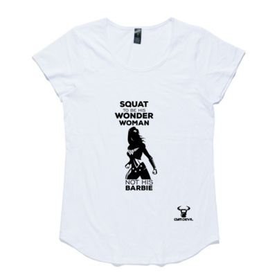 Squat To Be His Wonder Woman Not His Barbie Tee Thumbnail